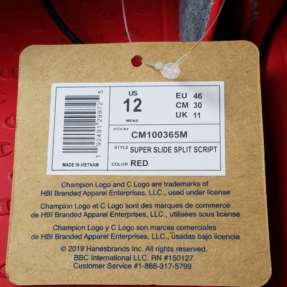 NEW Men's Sz 12 Split Script Super Slides Red - Picture 9 of 9